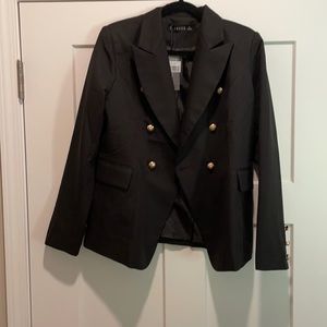 Lioness Palermo Black Blazer w Gold Tone Buttons